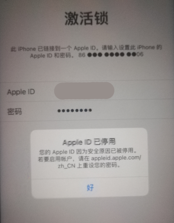 莱州苹果手机维修分享iPhone 12 出现提示“Apple ID 已停用”怎么办 