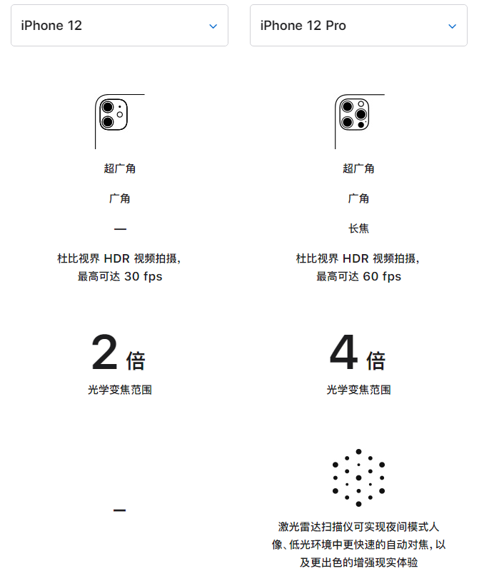 莱州苹果手机维修分享苹果 iPhone 12 与 iPhone 12 Pro 选哪款 